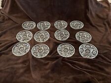 Vintage Clear Glass Coasters Or Small Plates Set Of 12 picture