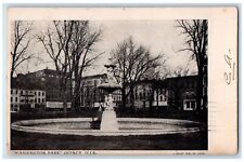 1906 Washington Park Fountain Scene Quincy Illinois IL Posted Antique Postcard picture