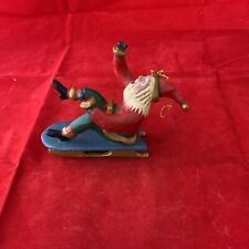 Bill Jauquet Folk Americana Collection  SANTA on Sleigh Christmas Ornament 6” picture