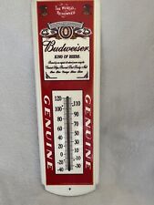 Budweiser The World Renowned Wall Thermometer Anheuser-Busch 2001 USA MANCAVE picture