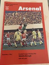 1977 Arsenal V Middlesbrough Soccer/football Programme picture