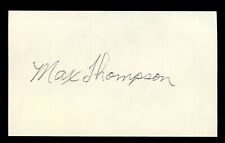 Max Thompson d1996 signed autograph 3x5 card Medal of Honor WWII Army BAS Cert picture