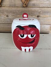M&M's Mars RED Candy Cookie Jar Canister With Lid Galerie CERAMIC picture