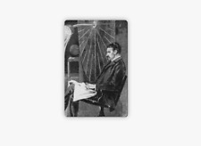 Nikola Tesla Reading News About All His Nobel Prizes Fridge Magnet 5