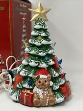 Vintage Ceramic Light Up Christmas Tree Teddy Bear w/ Box Ron Gordon Designs ~9” picture