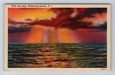 Wildwood-by-the-Sea NJ-New Jersey, Sun Rays on Ocean, Antique Vintage Postcard picture