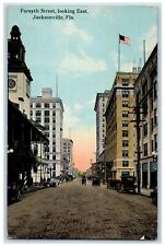 c1918 Scenic View Forsyth Street Looking East Jacksonville Florida FL Postcard picture