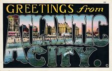 ATLANTIC CITY NJ - Shoreline Greetings From Atlantic City Postcard - 1934 picture