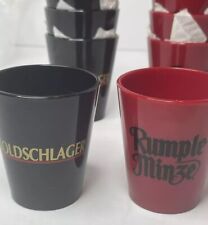 20 Shot Glasses Rumple Minze Red & Goldschlager Black Plastic Black Logo picture