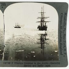 Baffin Island Whaling Ships Stereoview 1920s Nunavut Canada Arctic Harbor B1942 picture