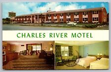 Charles River Motel Boston Massachusetts Vintage Postcard (Extremely Rare) picture