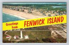 Fenwick Island MD-Maryland, Aerial Banner Greetings, Vintage Postcard picture