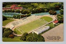 Elkhart IN-Indiana, Aerial Athletic Field Elkhart High School Vintage Postcard picture