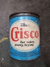 Vintage 3lb Crisco Can with Star Design ~ Metal Can with Paper Label picture