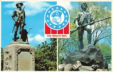 Concord MA Massachusetts Minuteman Minute Men Statues Lexington Vintage Postcard picture