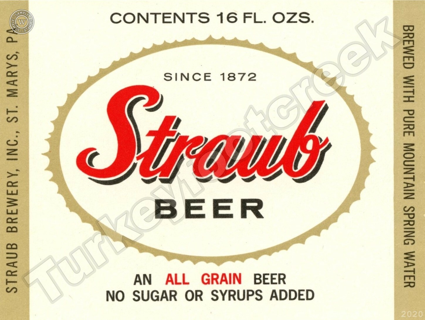 Straub Beer Label 9