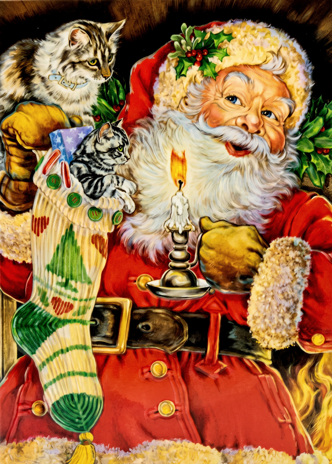 Lot of 12 VTG 1999 CLEO Embossed Christmas Greeting Cards Santa & Cats UNUSED Lot of 12 VTG 1999 CLEO Embossed Christmas Greeting Cards Santa & Cats UNUSED