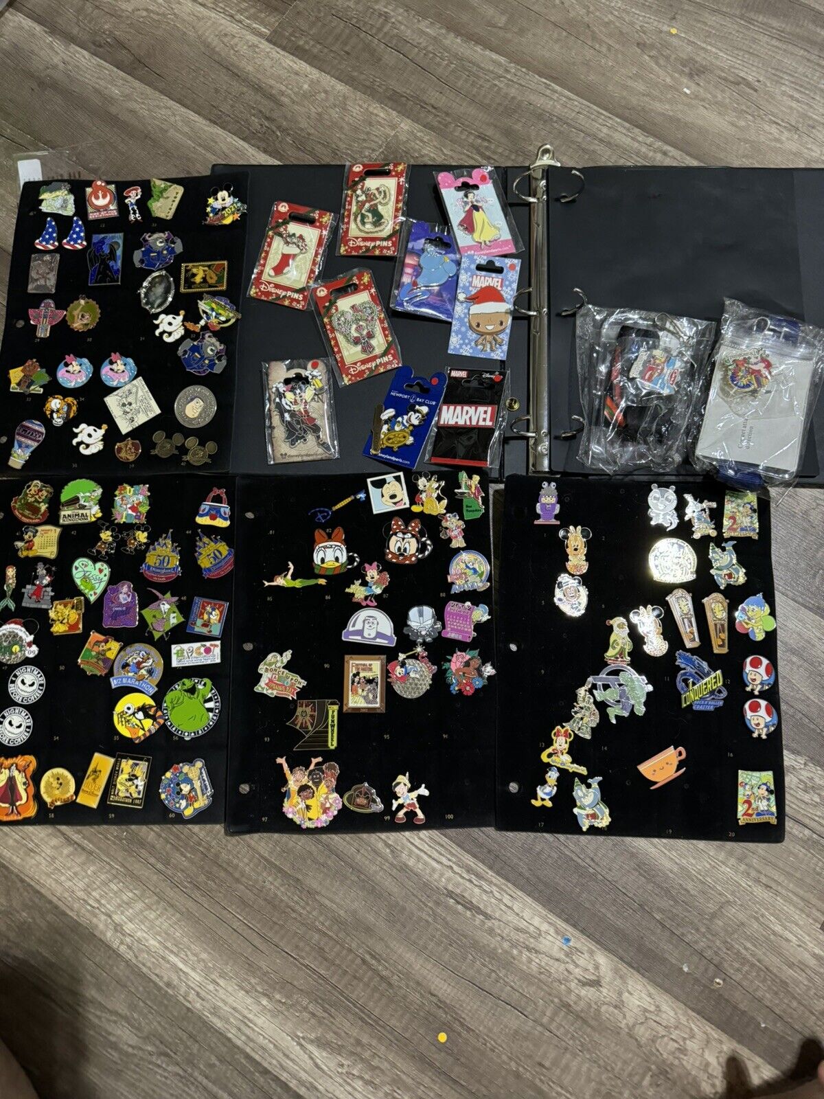 Lot Of 110 Disney Pins With Pin Book Authentic And Fantasy Paris LE OE