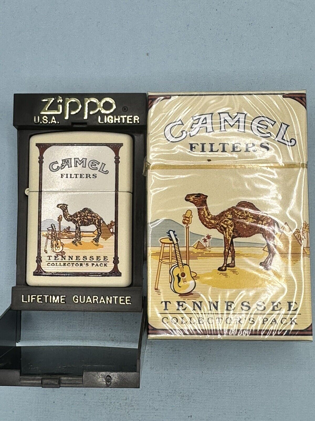 1998 Camel State Tennessee Cream Matte Zippo Lighter NEW Collectible Pack Empty