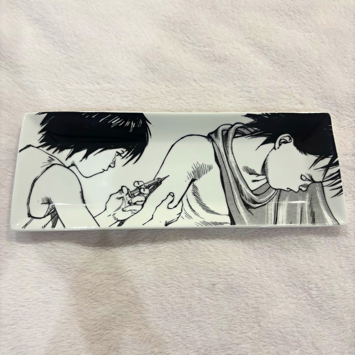 Supreme Akira Rectangular Ceramic Tray, Glossy Black/White Anime Manga Design
