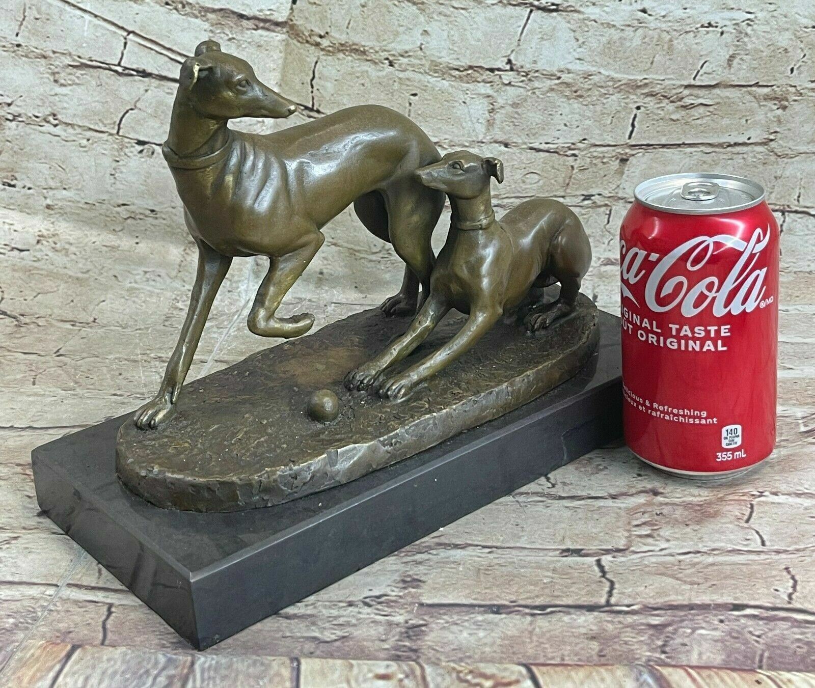 MENE RARE bronze brass Greyhound Whippet Dog statue unique vintage sculpture ART