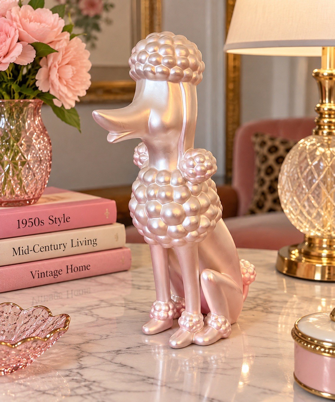 12” Pink Poodle Ceramic Figurine – 1950s Mid-Century Inspired Vintage Style 12” Pink Poodle Ceramic Figurine – 1950s Mid-Century Inspired Vintage Style