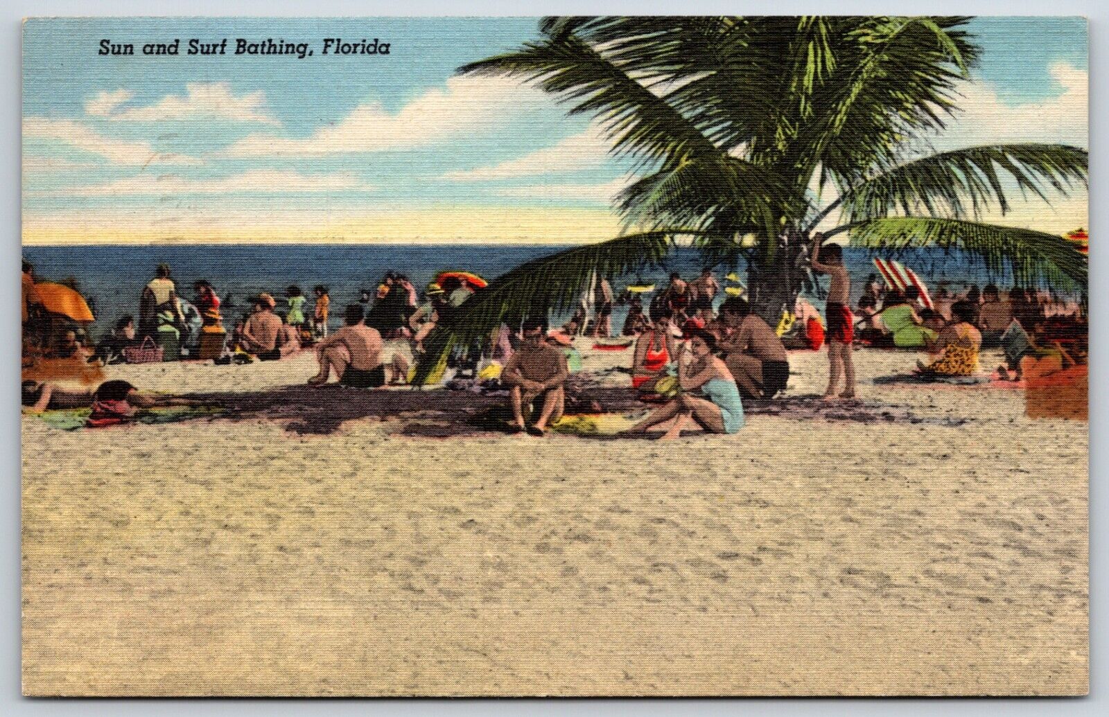 Postcard Sun And Surf Bathing, Florida Posted 1949