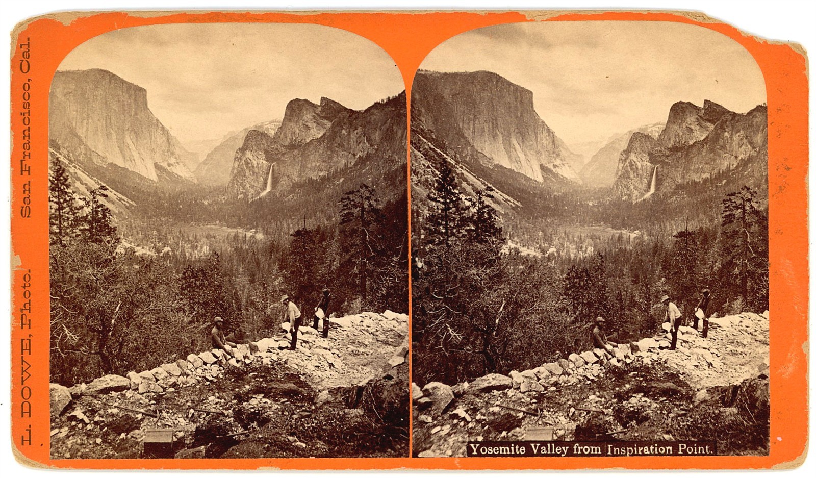 YOSEMITE STEREOVIEW - Valley from Inpiration Point - Lewis Dowe - 1880s RARE YOSEMITE STEREOVIEW - Valley from Inpiration Point - Lewis Dowe - 1880s RARE