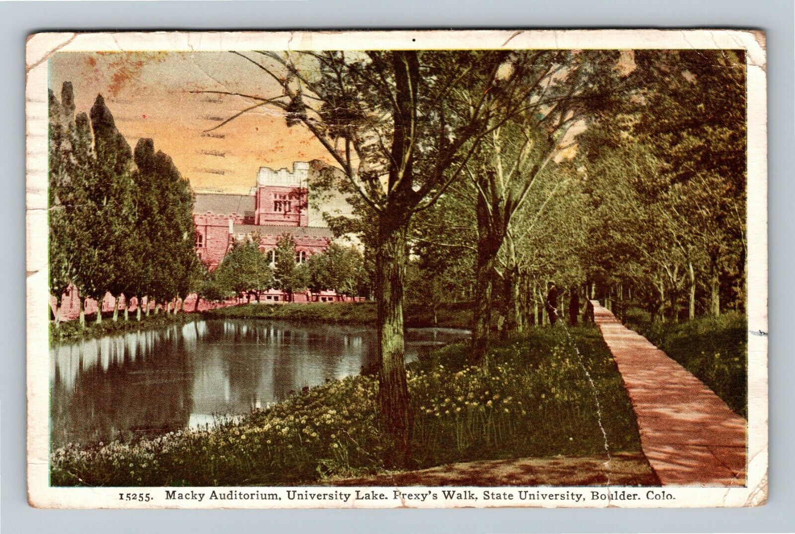 Boulder CO-Colorado, Macky Auditorium University Lake CSU c1920 Vintage Postcard