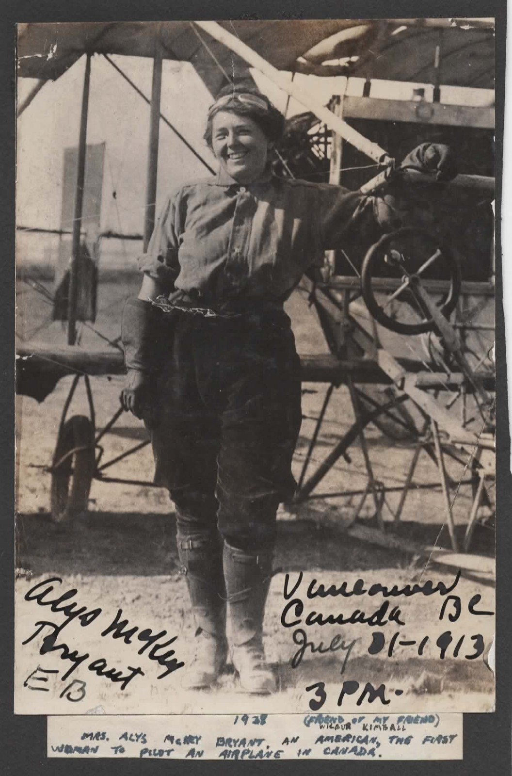 Alys McKey Bryant Canadian Woman Aviator 1st Flight 1912 ''Rare'' Signed Photo Alys McKey Bryant Canadian Woman Aviator 1st Flight 1912 ''Rare'' Signed Photo