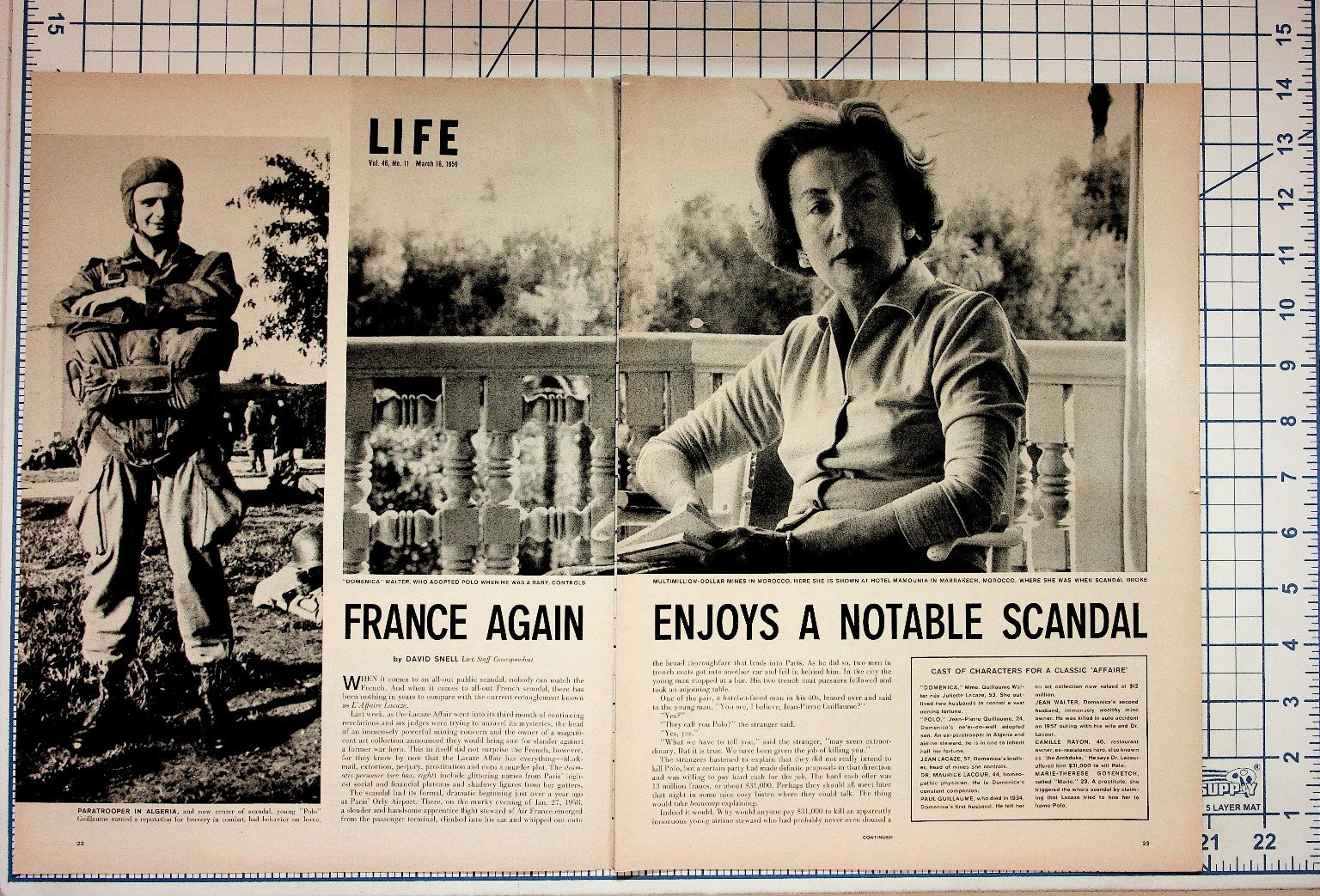 1959 LIFE Magazine Pages French Scandal Marie-Laure de Maignac Article