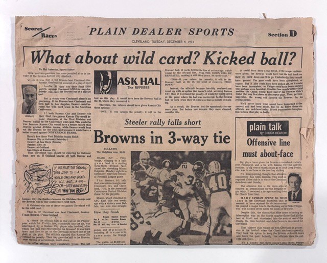 Vintage 1973 Cleveland Plain Dealer Sports Section Newspaper Cleveland Browns