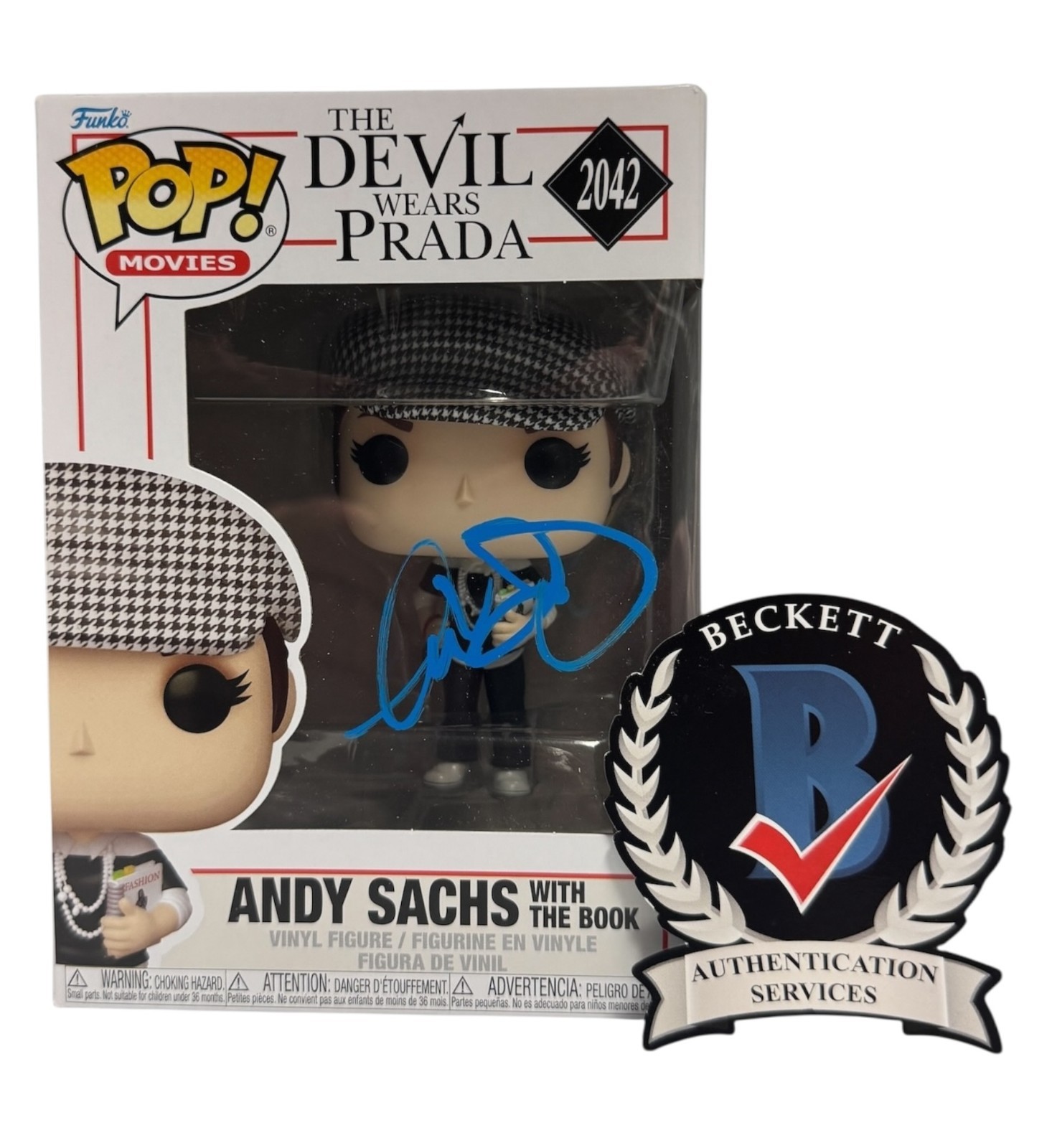 Anne Hathaway Signed Autograph The Devil Wears Prada Funko Pop 2042 Beckett Bas