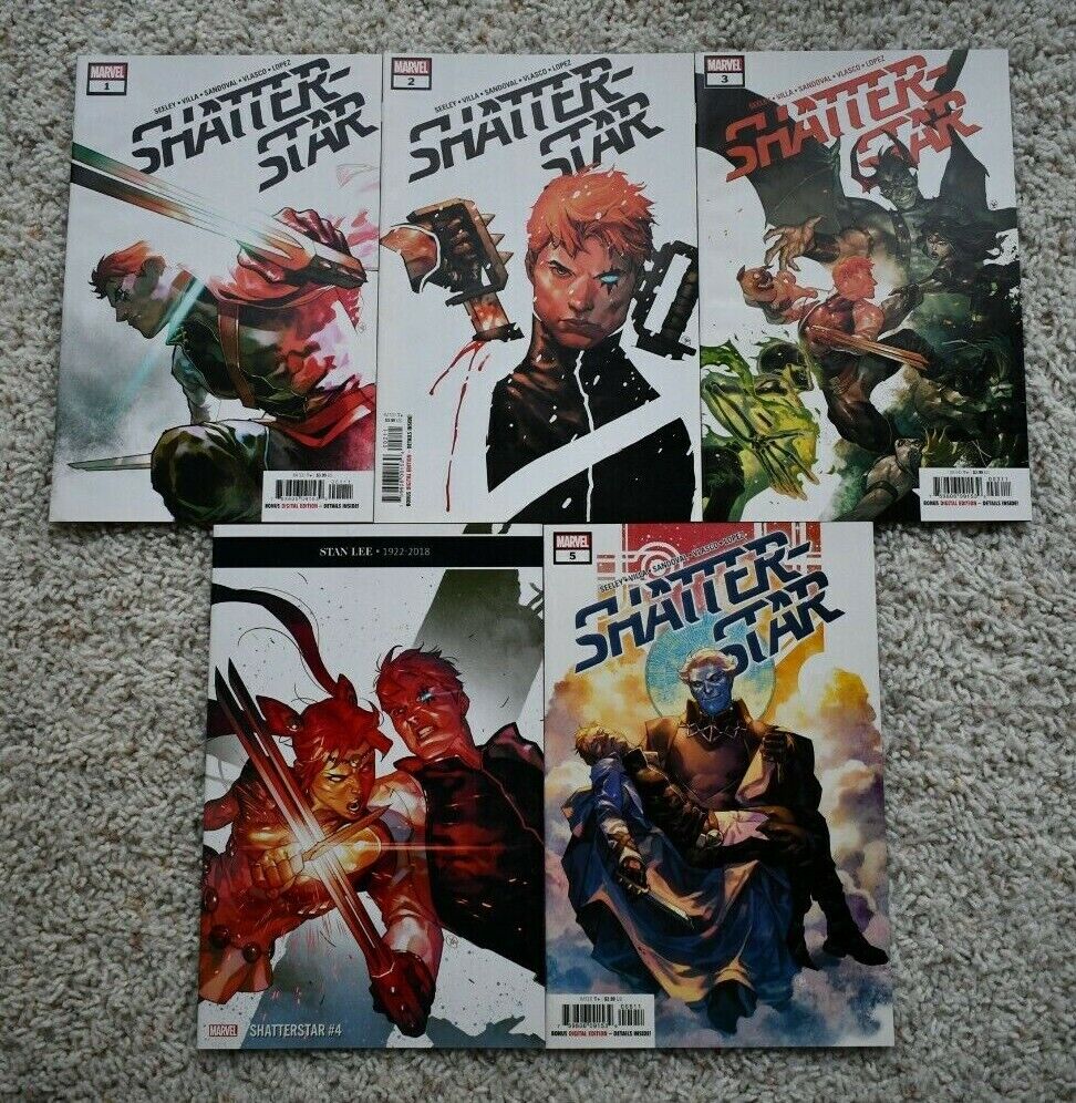 SHATTERSTAR 1 2 3 4 5 COMPLETE RUN HIGH GRADE/WHITE PAGES MARVEL COMICS