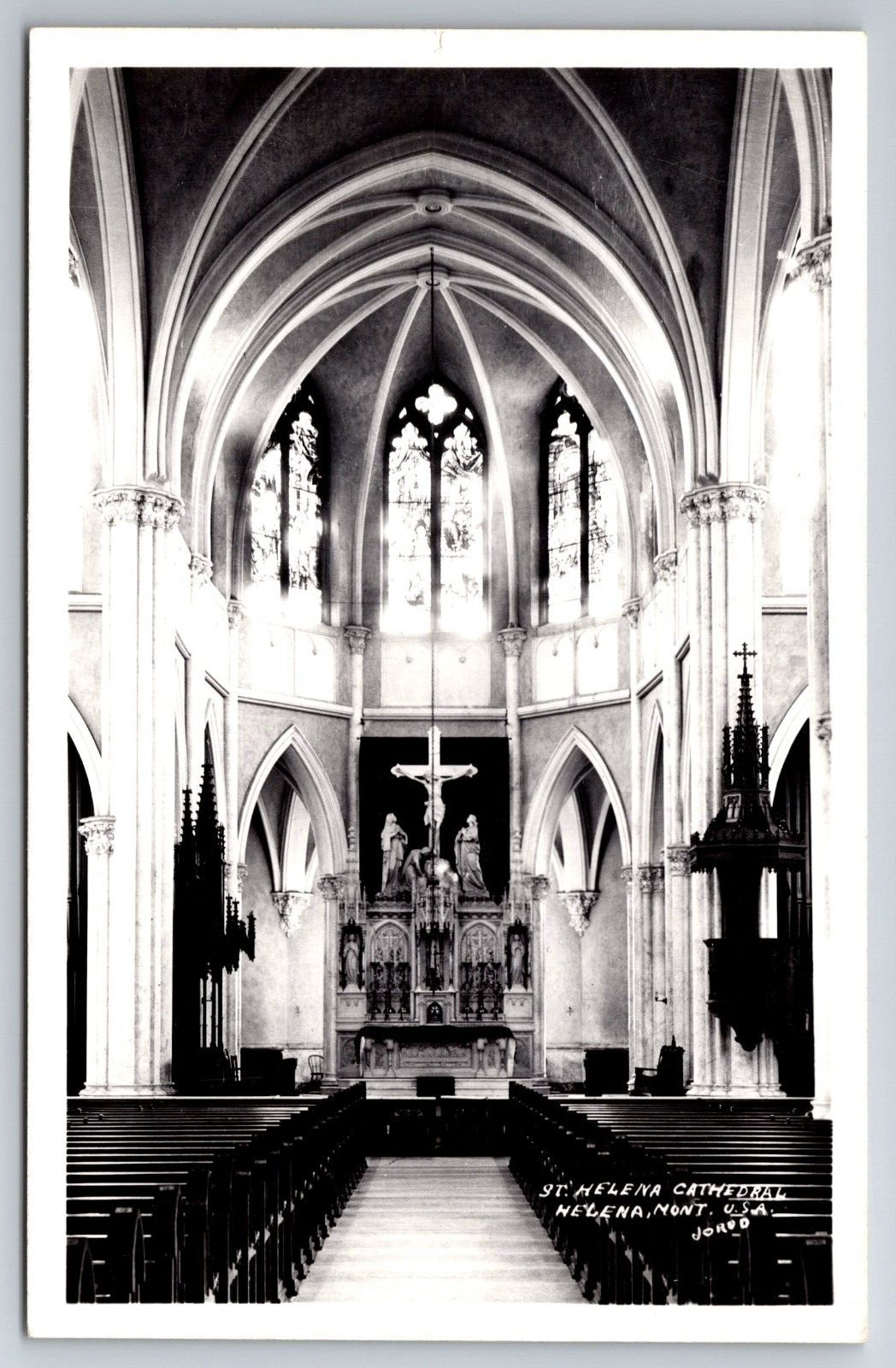 Helena, MT, St. Helena Cathedral, Interior, RPPC, Vintage Postcard Helena, MT, St. Helena Cathedral, Interior, RPPC, Vintage Postcard