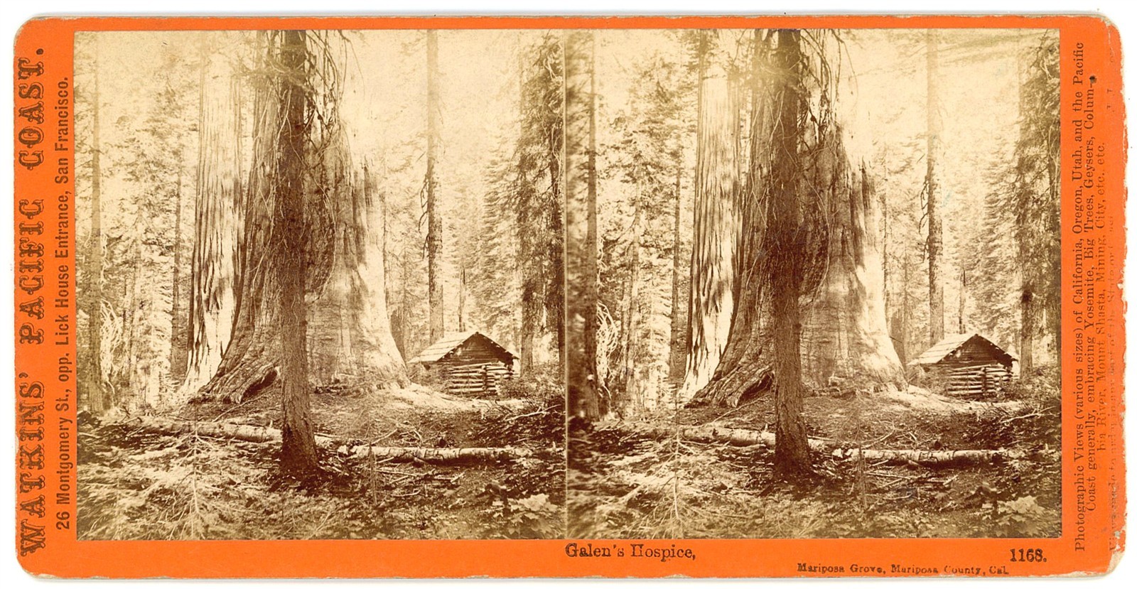 YOSEMITE STEREOVIEW - Galen's Hospice - C.E. Watkins 1870s YOSEMITE STEREOVIEW - Galen's Hospice - C.E. Watkins 1870s