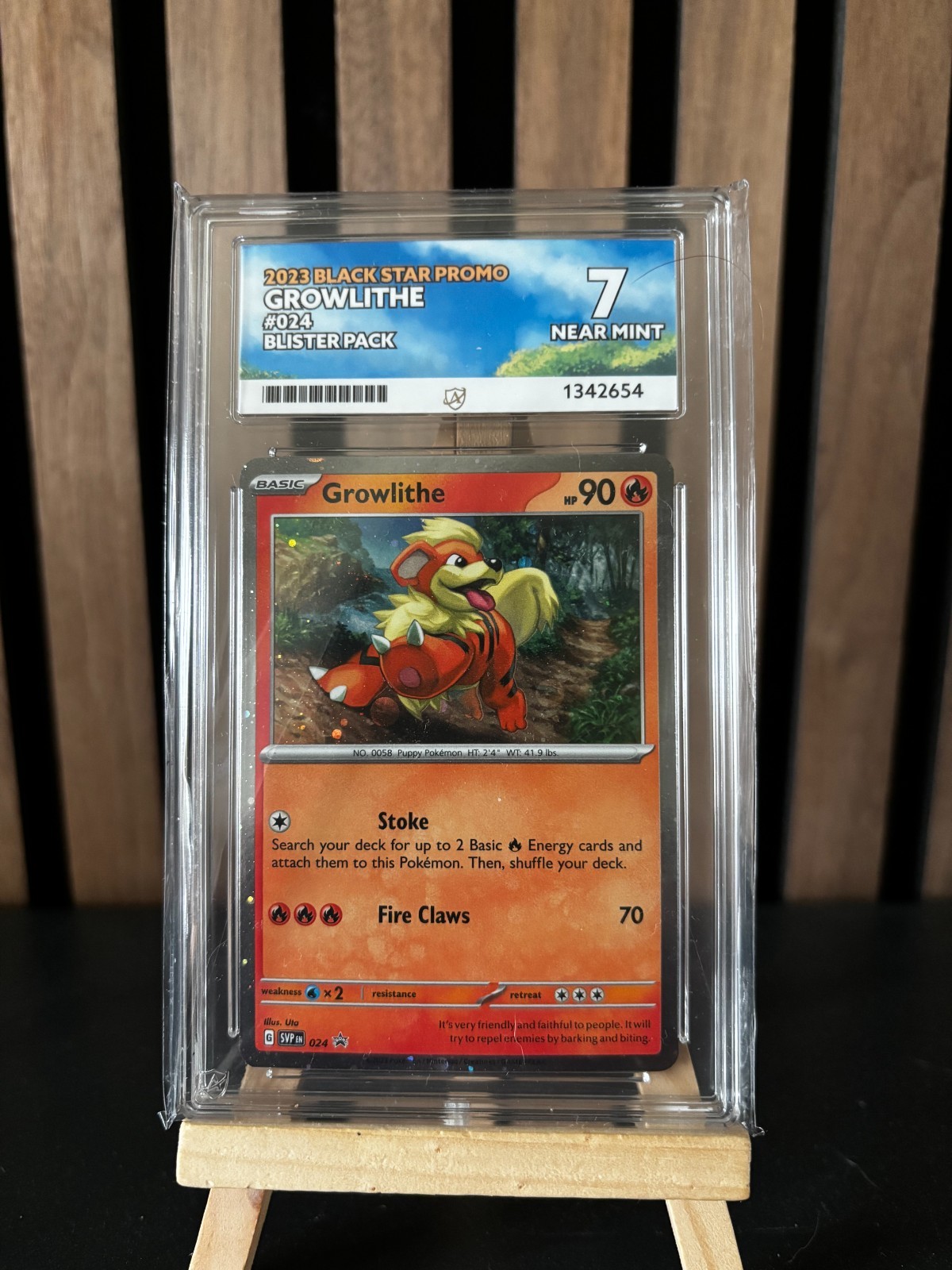 2023 POKEMON SVP EN-SV BLACK STAR PROMO #024 GROWLITHE ACE 7 NM