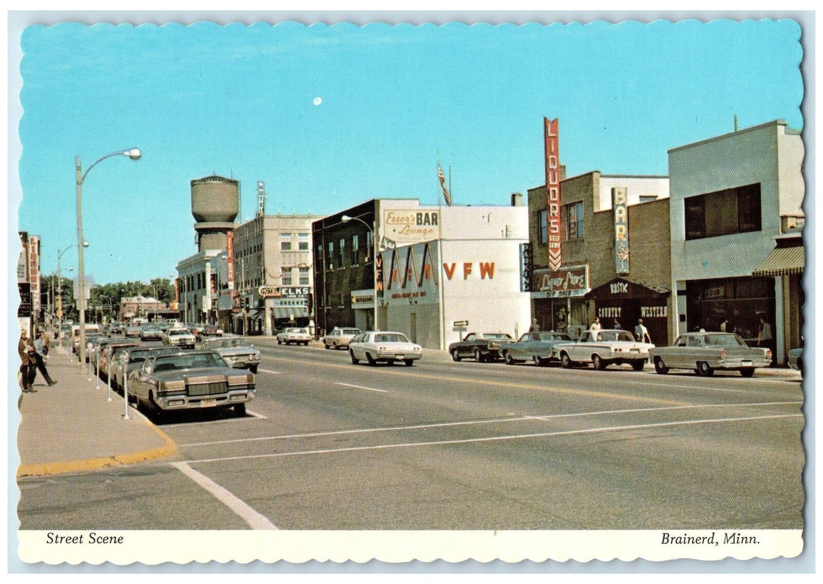 c1960's Street Scene Looking North On 6th Street Brainerd Minnesota MN Postcard