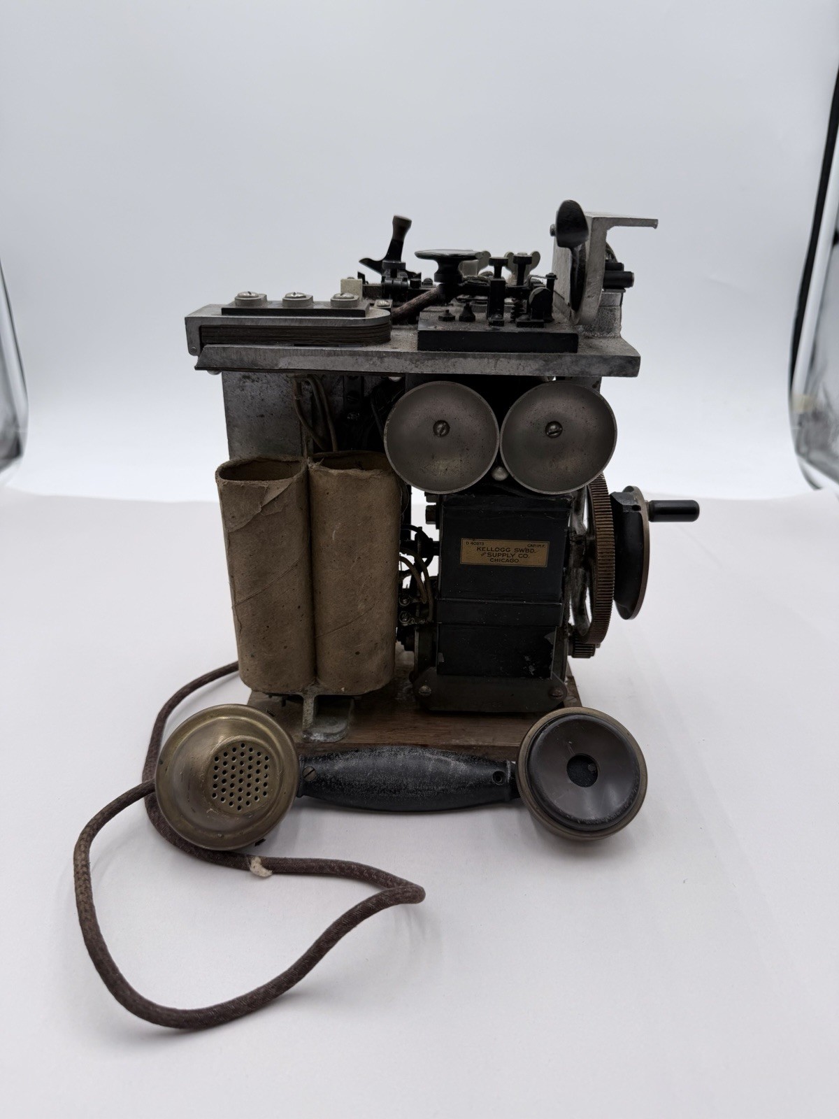 VTG WW11 US Army Signal Corps Field Hand Crank Telephone Kellogg SWBD PARTS ASIS