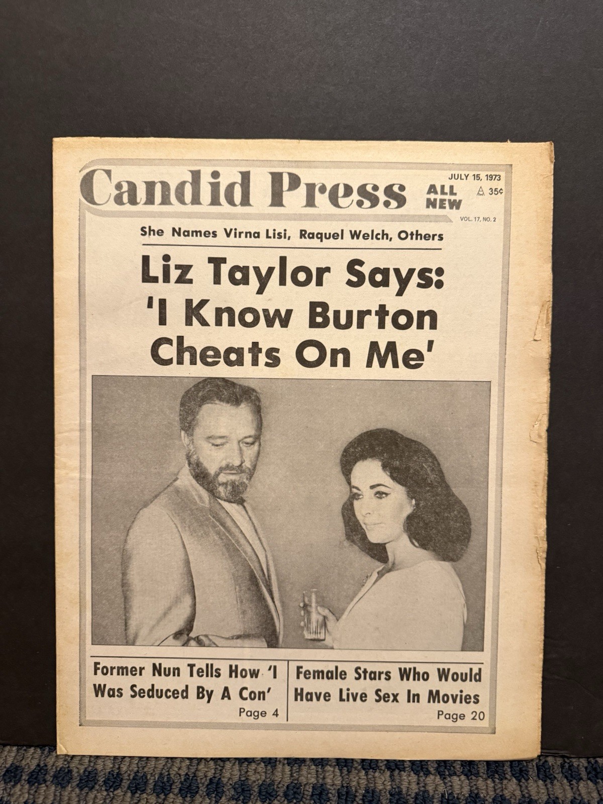 1973 July 15th Candid Press Newspaper, Liz Taylor, Richard Burton (VRN10D) 1973 July 15th Candid Press Newspaper, Liz Taylor, Richard Burton (VRN10D)