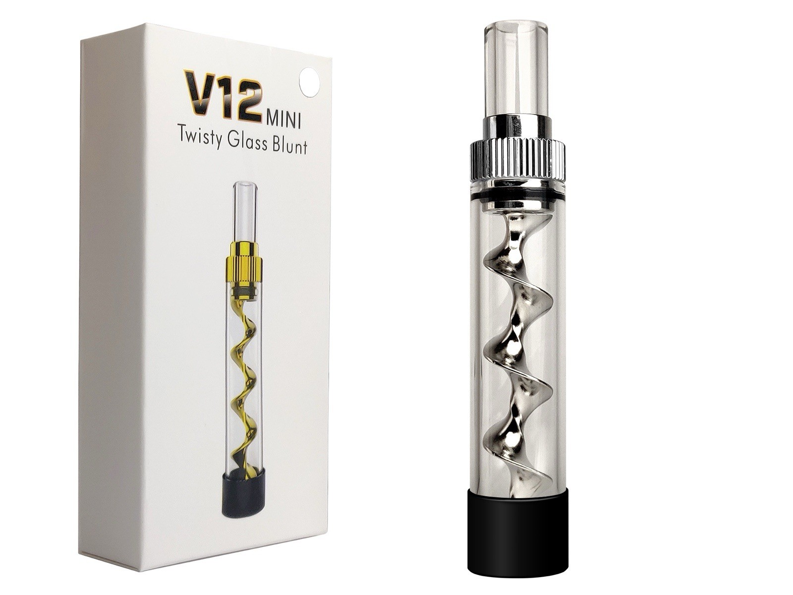 New Low Price V12 Mini Herb Pipe Twisty Blunt Tobacco Smoking Pipes Glass
