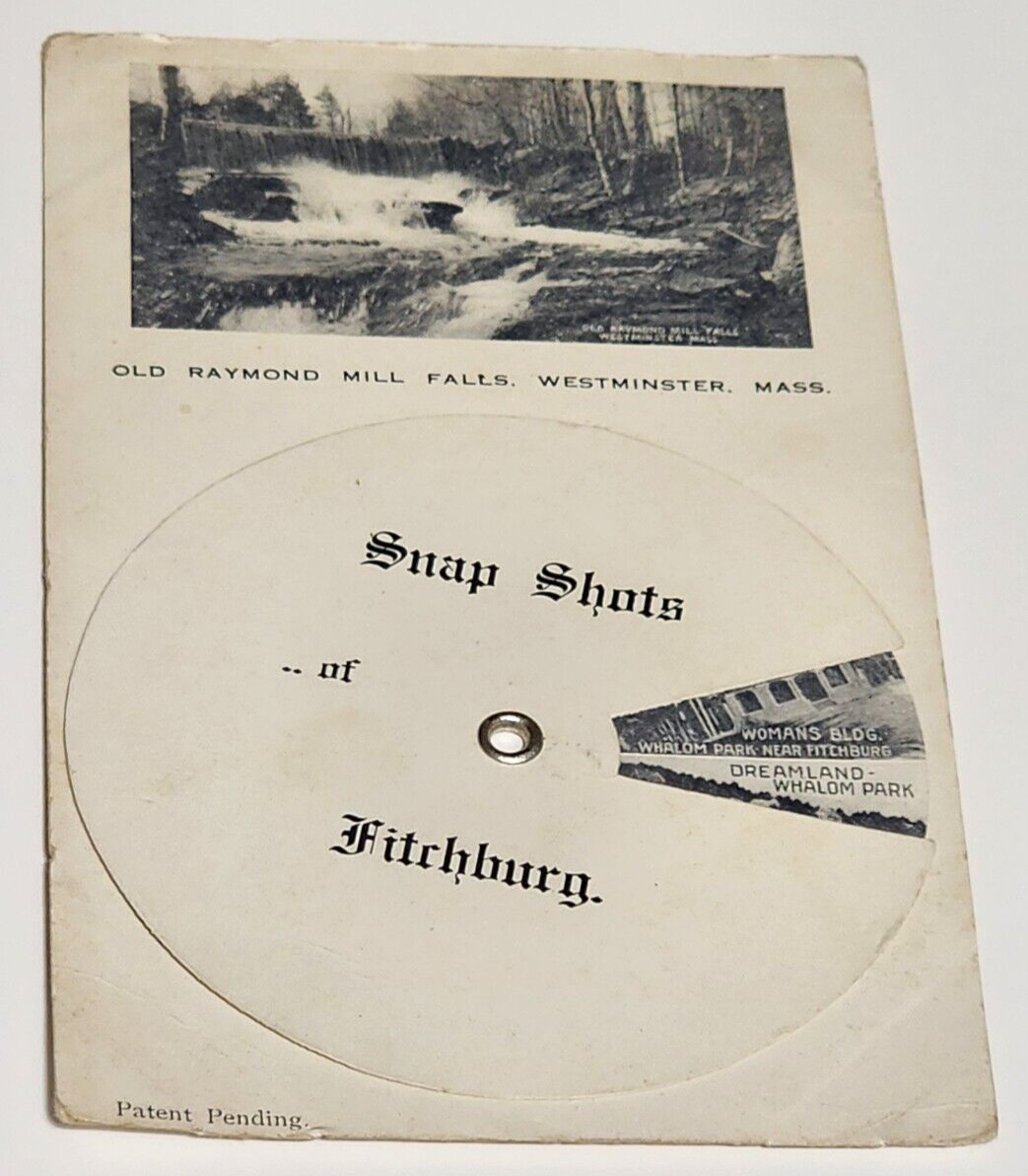 Snap Shots of Fitchburg MA 10 View Mechanical Wheel Whalom Park  1906 Postcard