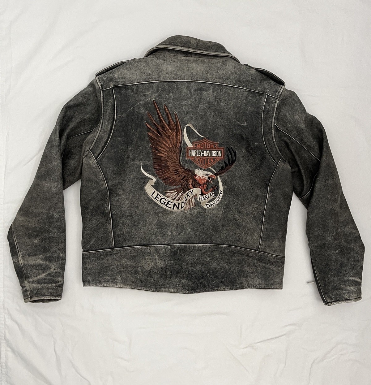 Harley Davidson Leather Jacket Mens XL Eagle Legendary Distressed Motorcycle