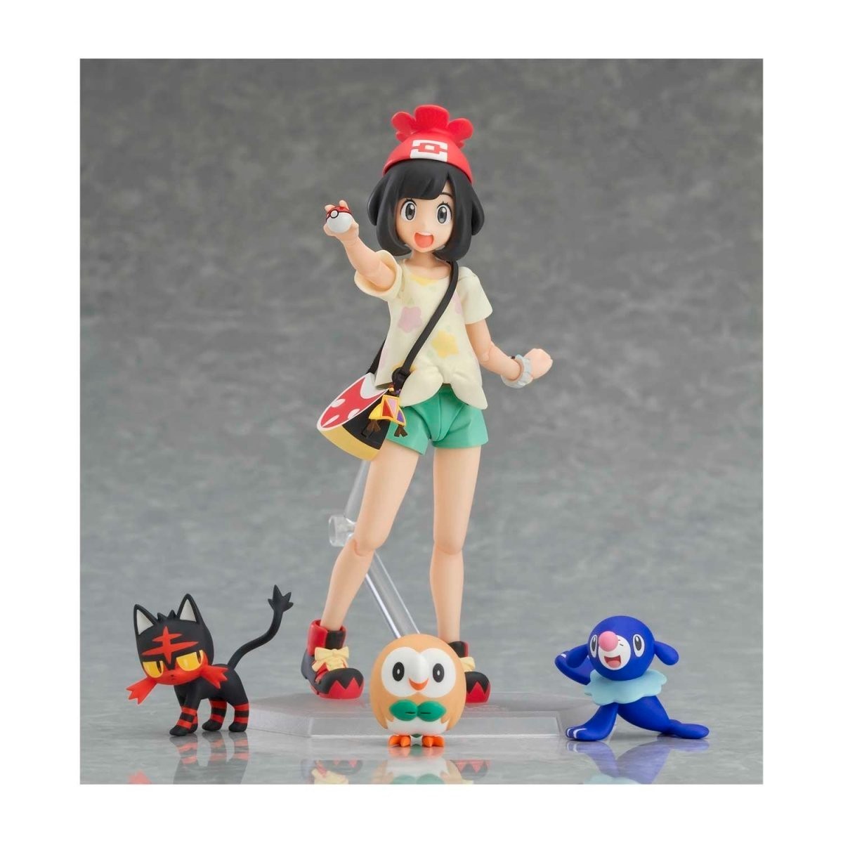 figma Selene Action Figure with Rowlet, Litten, Popplio & Rotom Dex