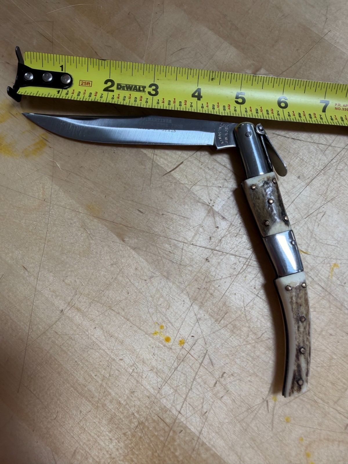 VTG J.J. Martinez Navaja Arabe Ratchet Stag Pocket Folding Knife Spain VTG J.J. Martinez Navaja Arabe Ratchet Stag Pocket Folding Knife Spain