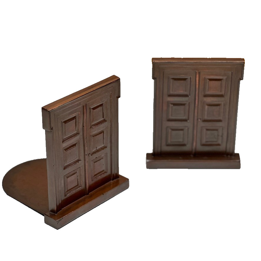Vintage Arthur Andersen Double Door Bookends A.C. Rehberger Chicago Corporate