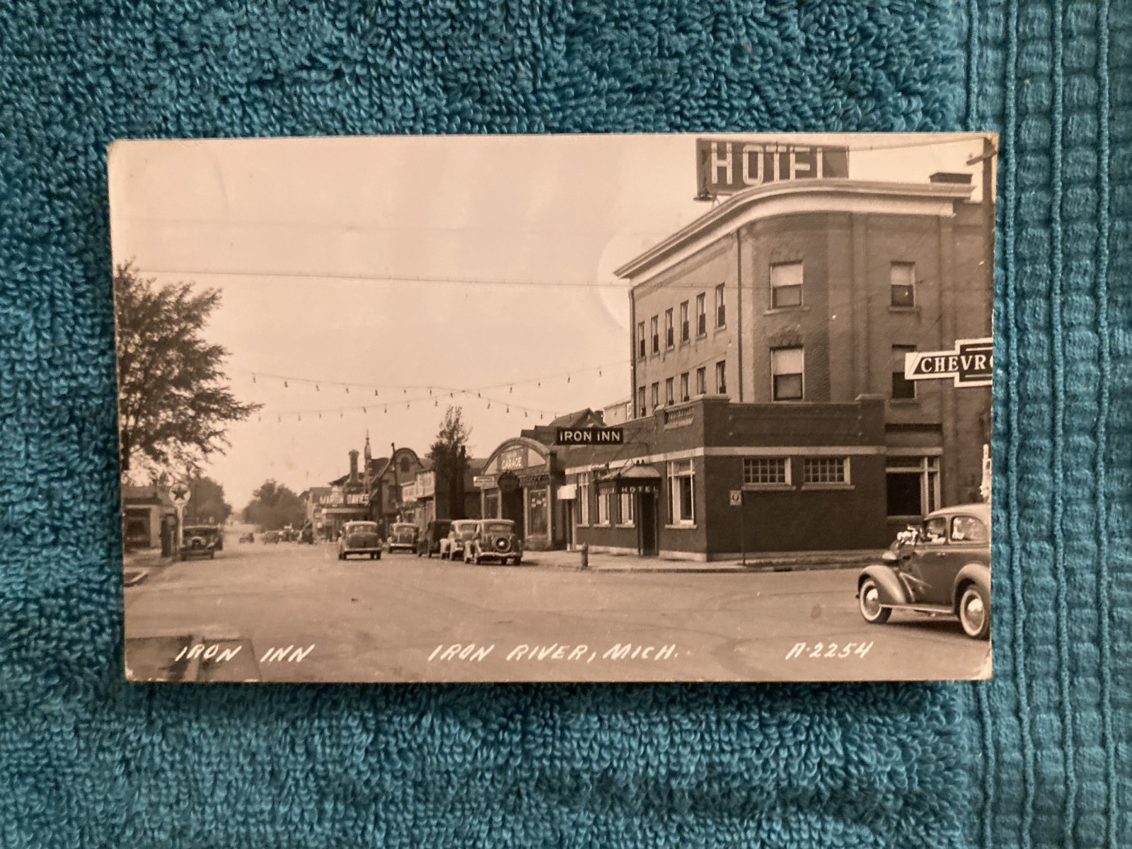 RPPC Iron River Michigan Posted 1947 to Mrs John Weatherwax Somerset Center Mi