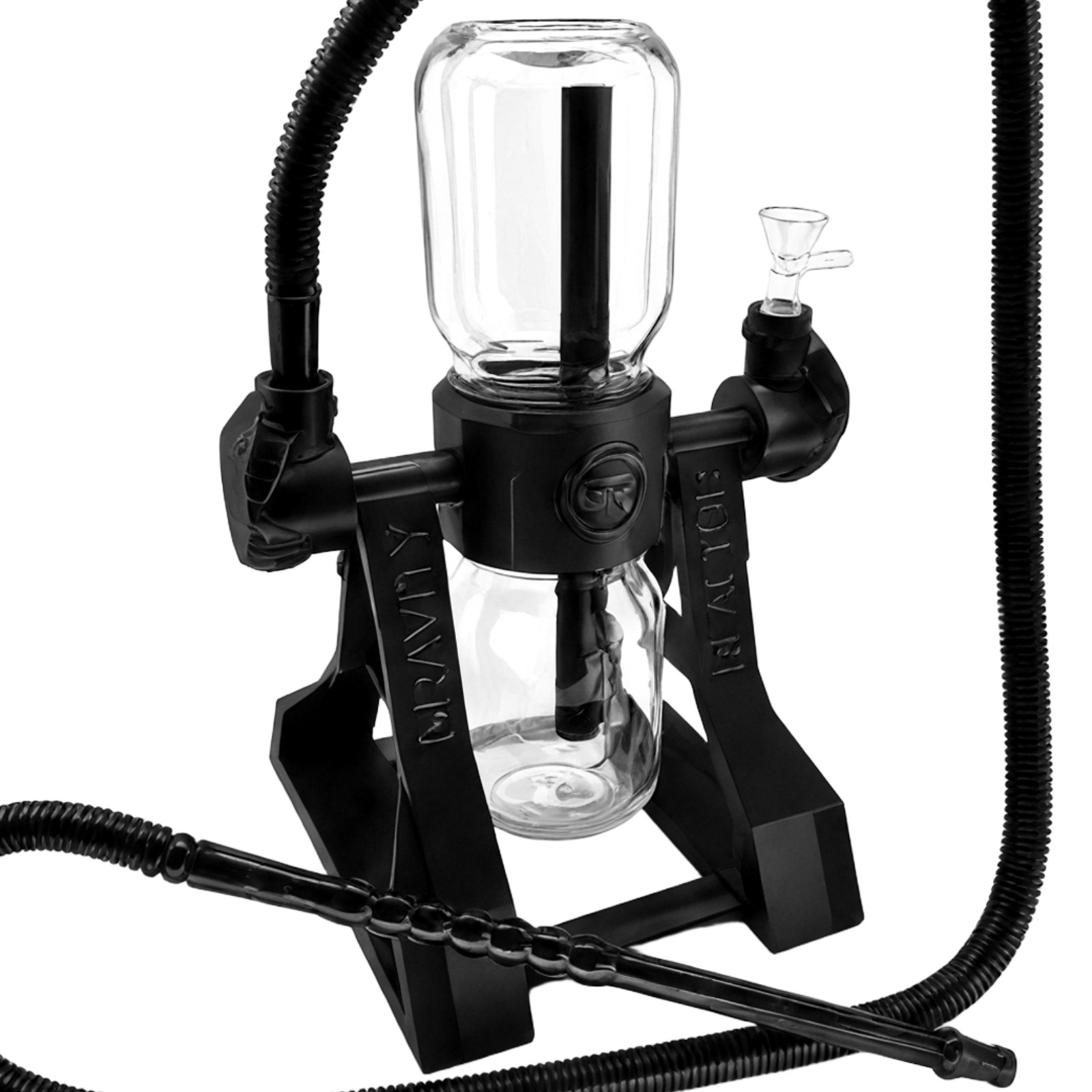 360° Rotating GRavity Bong Dual Glass Chamber  Water Hookah Pipe 14mm | 5 Colors