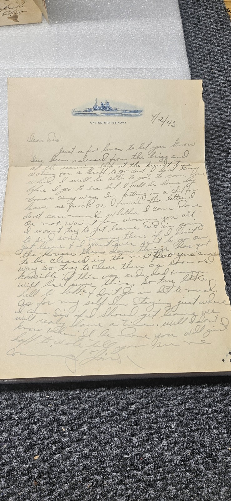 Ww2 Era Letters From Soldier. US Navy Ww2 Era Letters From Soldier. US Navy