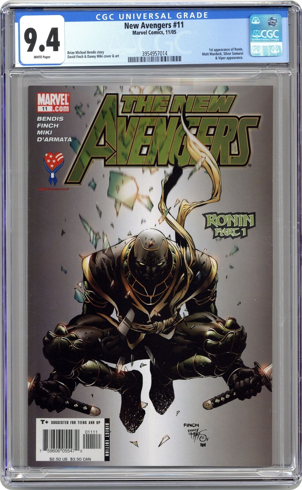 New Avengers #11D Finch Direct Variant CGC 9.4 2005 3954957014